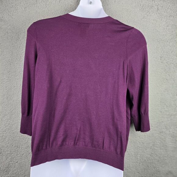 Lane Bryant Sweater Cardigan Womens 22 24 Purple V-Neck Button Front Embellished - Picture 2 of 14